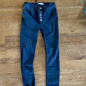 Free People Button-Up Black Jeans